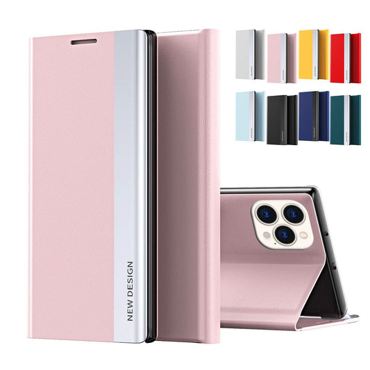 Applicable To For iPhone Series Side Window Bracket Leather Case